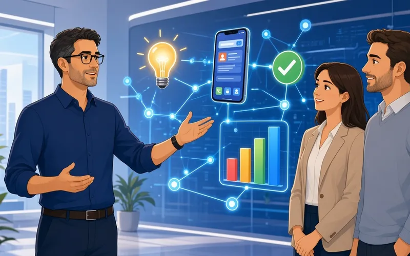 Animated explainer video presenting a product idea to a business team